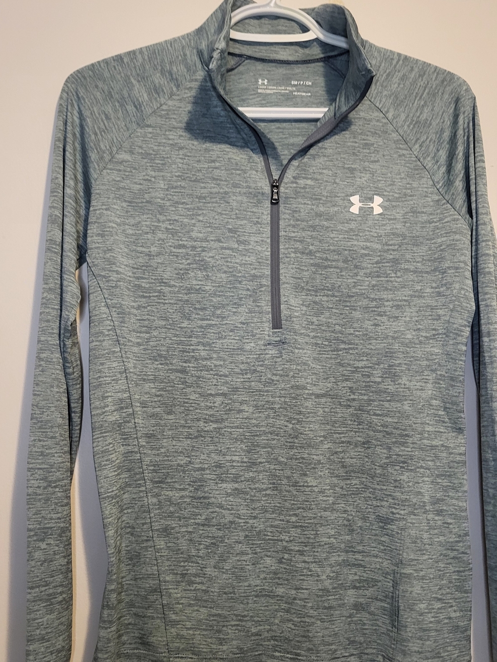 Under Armour Heathered Seafoam Half-Zip Performance Pullover
